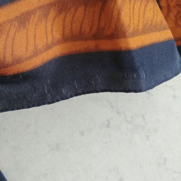 Dark navy blue unicorn floral approx square scarf - Picture 11 of 11